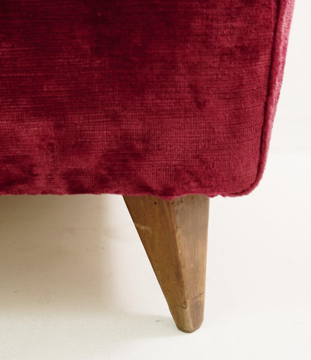 red velvet high back chair