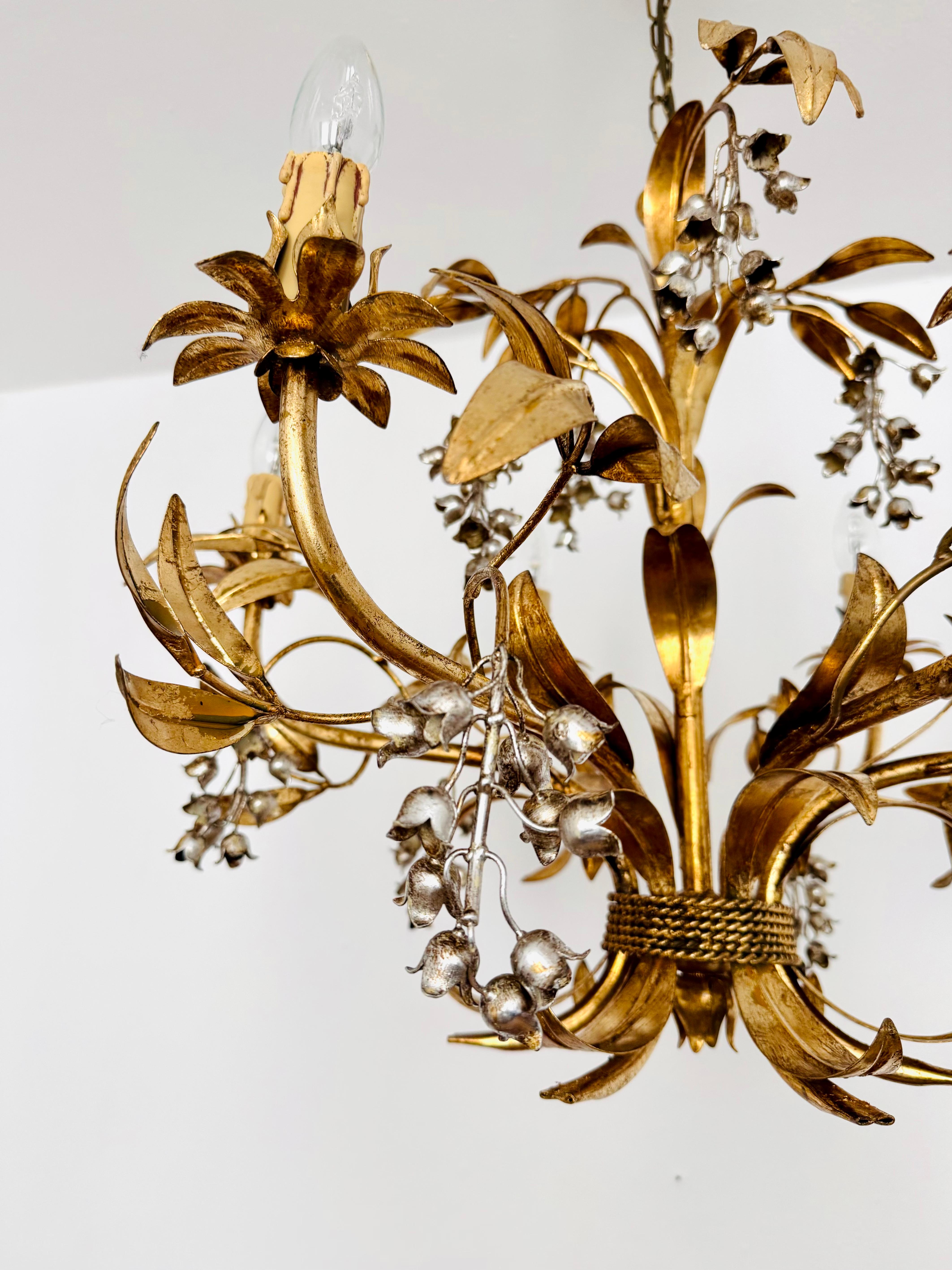 Grande lampadario italiano Hollywood Regency di Hans Kögl in vendita 2