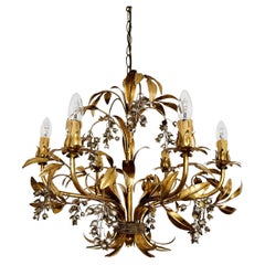 Grande lampadario italiano Hollywood Regency di Hans Kögl