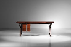 large Italian Ico Parisi desk for Mim Roma in solid wood from the 60's