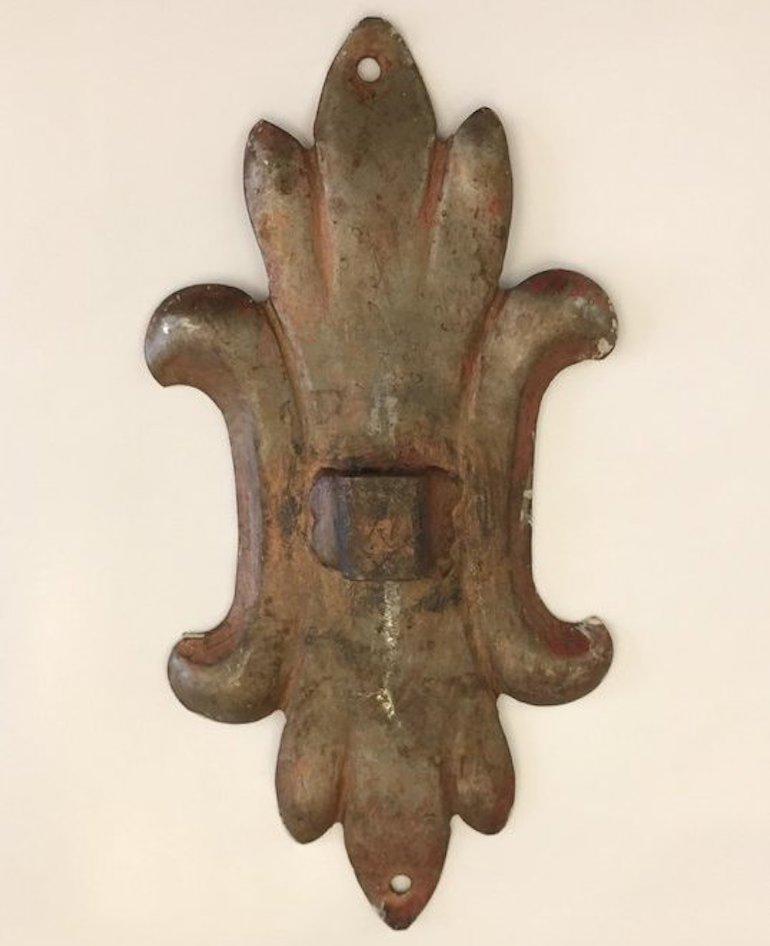 19th Century Italian Five-light  Iron Sconce Large Tuscan Wall Candelabra For Sale 9