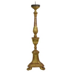 Large Italian Late 18th Century Classical Giltwood Candleholder