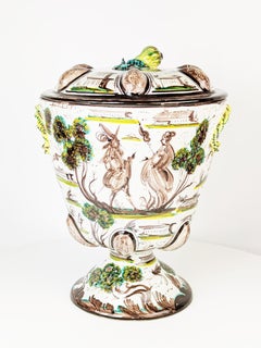 Large Italian Levantino style potiche from La Fenice, Albisola, Italy