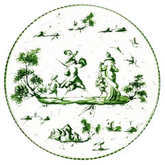 Grande assiette murale en céramique de style « Levantino » italien, provenant de la région d'Albisola ou de Savone