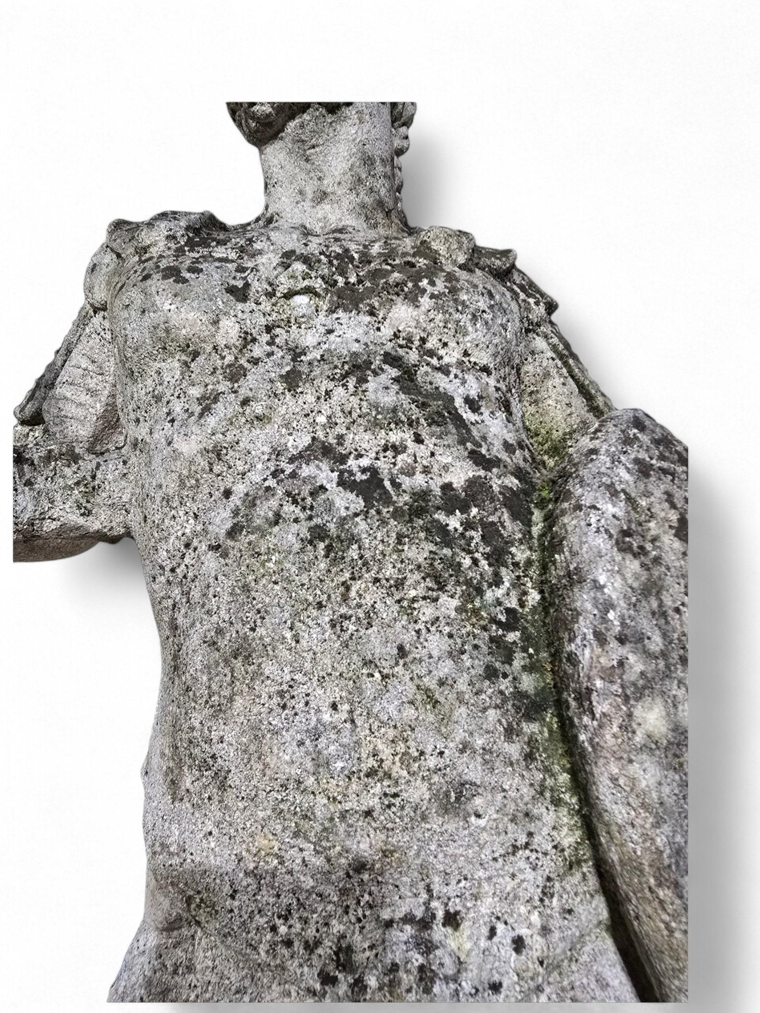 LARGE ITALIAN LIMESTONE STATUE - 19TH CENTURY, 185 cm For Sale 9