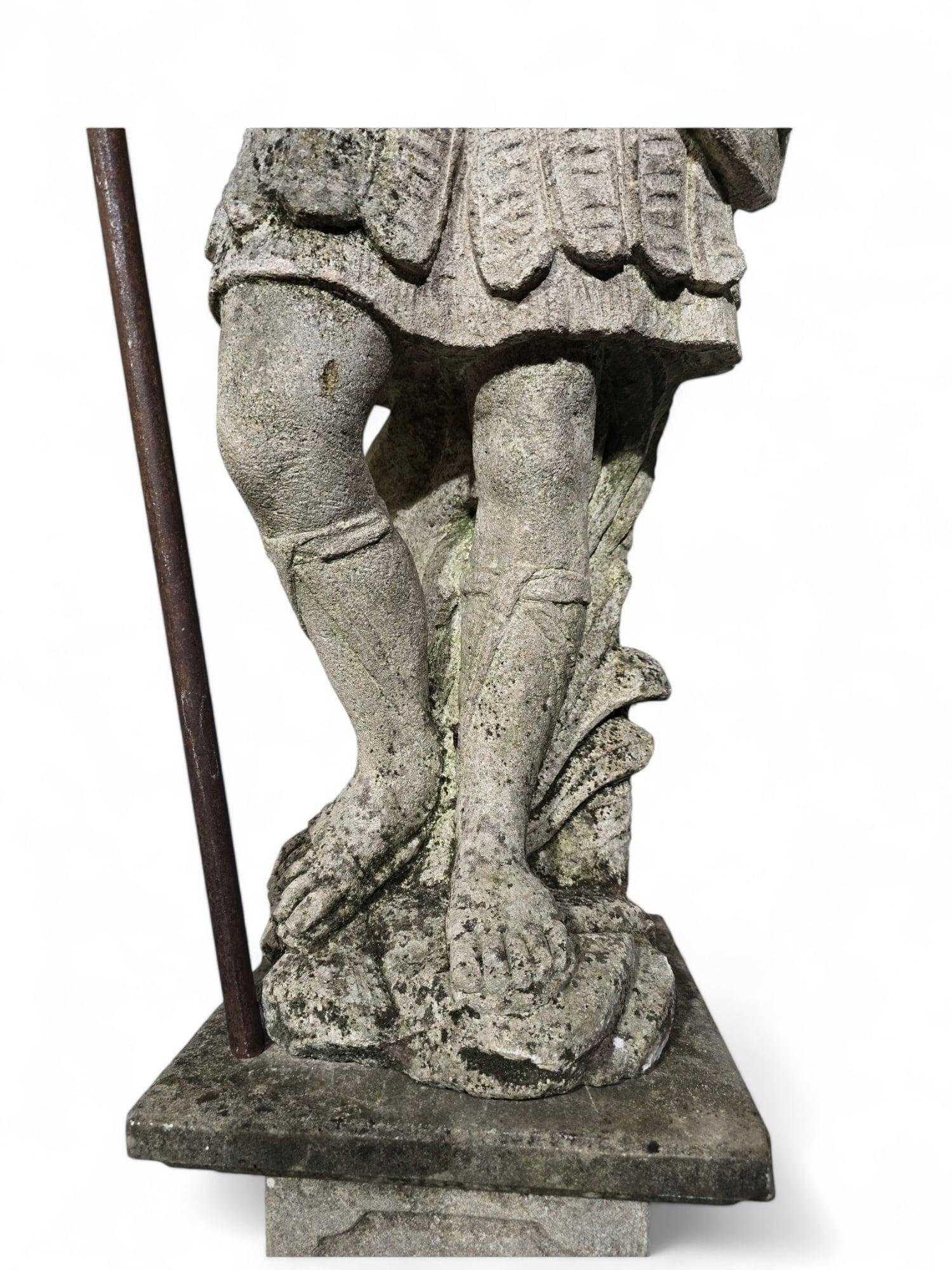 LARGE ITALIAN LIMESTONE STATUE - 19TH CENTURY, 185 cm For Sale 11