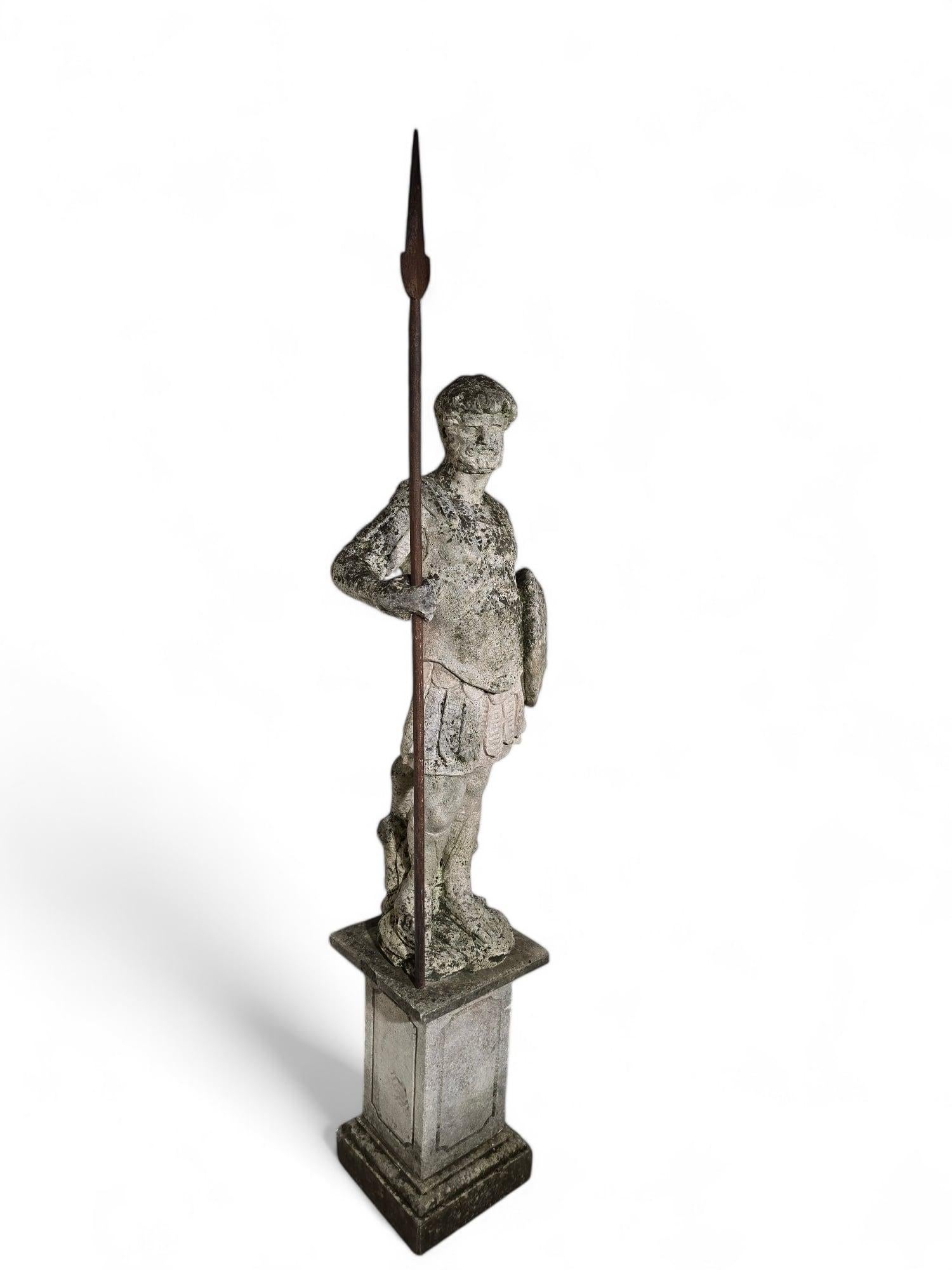 LARGE ITALIAN LIMESTONE STATUE - 19TH CENTURY, 185 cm For Sale 12