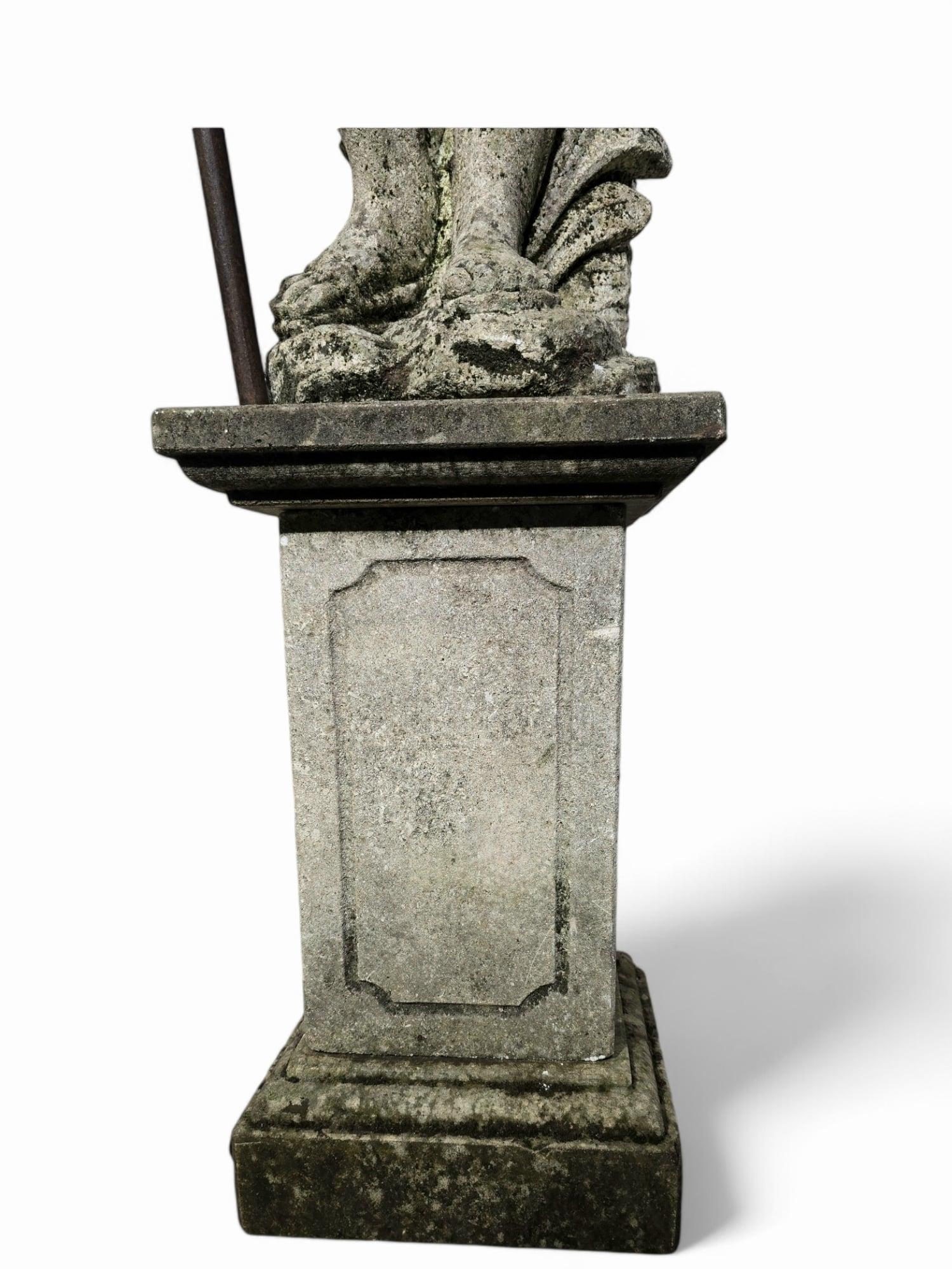 LARGE ITALIAN LIMESTONE STATUE - 19TH CENTURY, 185 cm For Sale 13