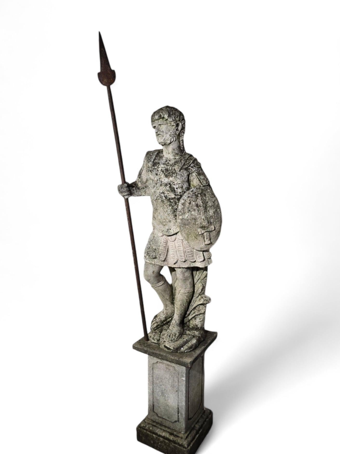 LARGE ITALIAN LIMESTONE STATUE - 19TH CENTURY, 185 cm For Sale 14