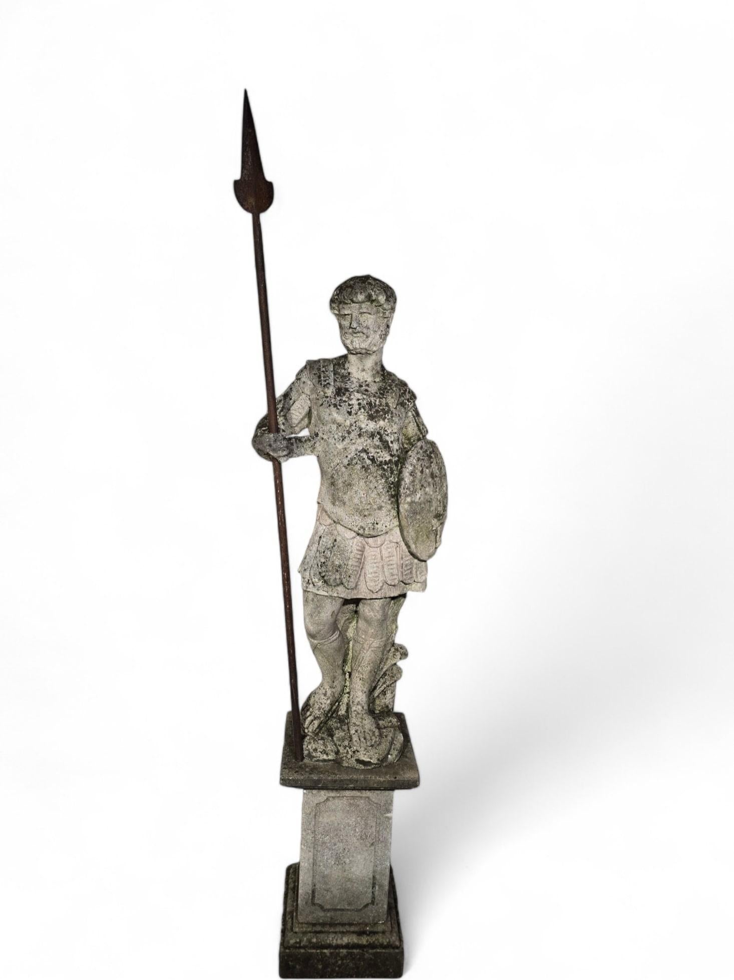 LARGE ITALIAN LIMESTONE STATUE - 19TH CENTURY, 185 cm For Sale 15
