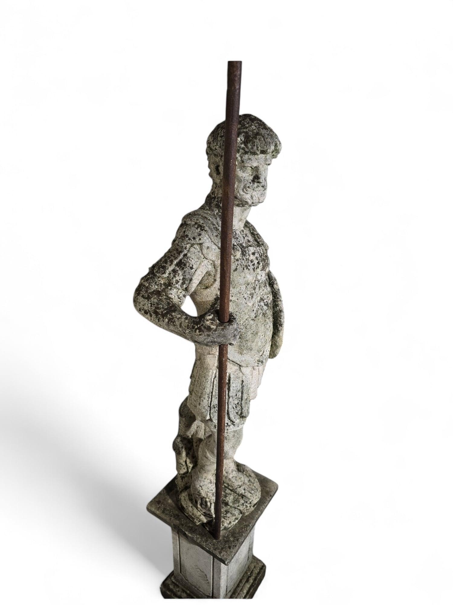 LARGE ITALIAN LIMESTONE STATUE - 19TH CENTURY, 185 cm For Sale 2