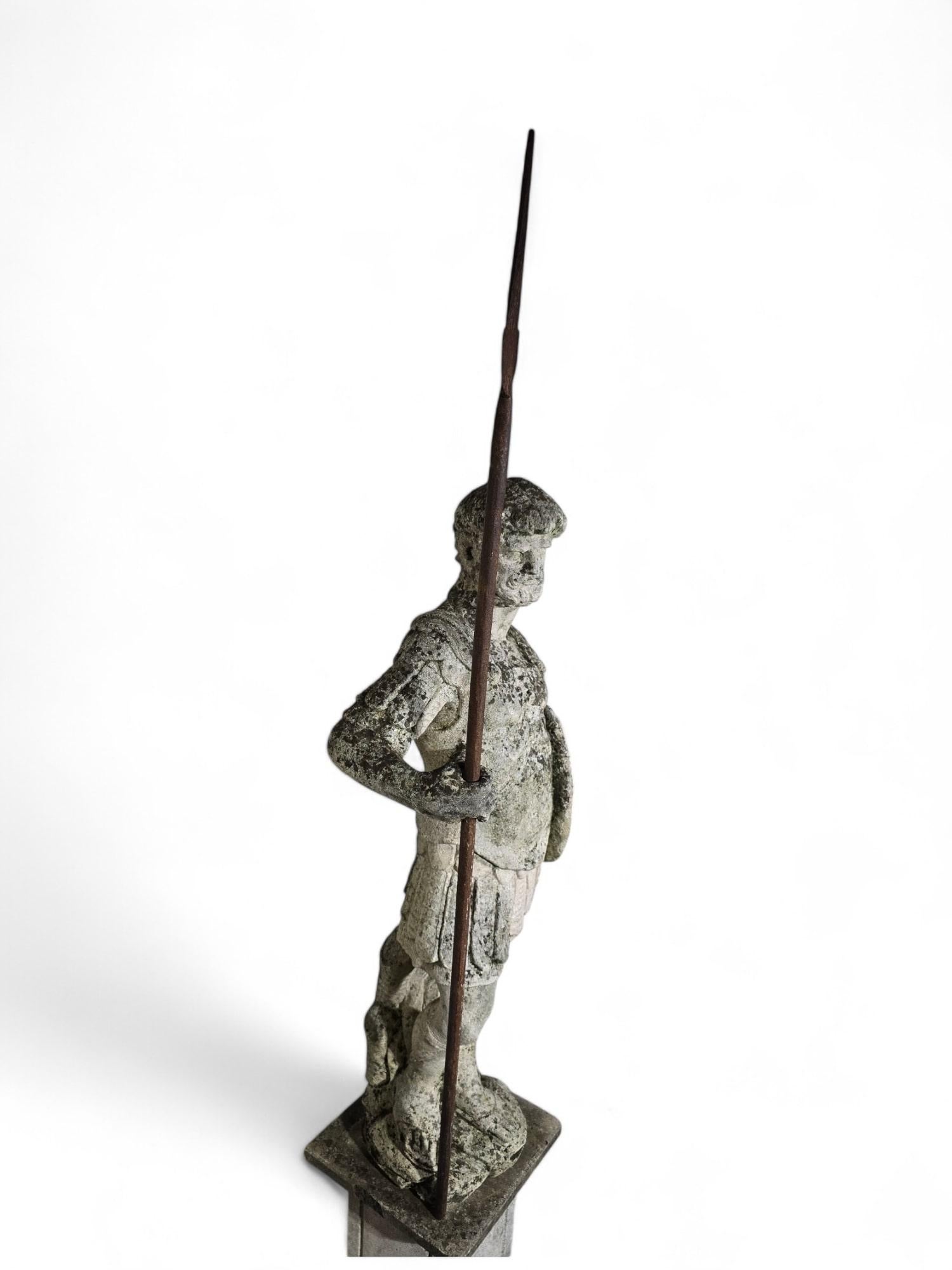 LARGE ITALIAN LIMESTONE STATUE - 19TH CENTURY, 185 cm For Sale 3