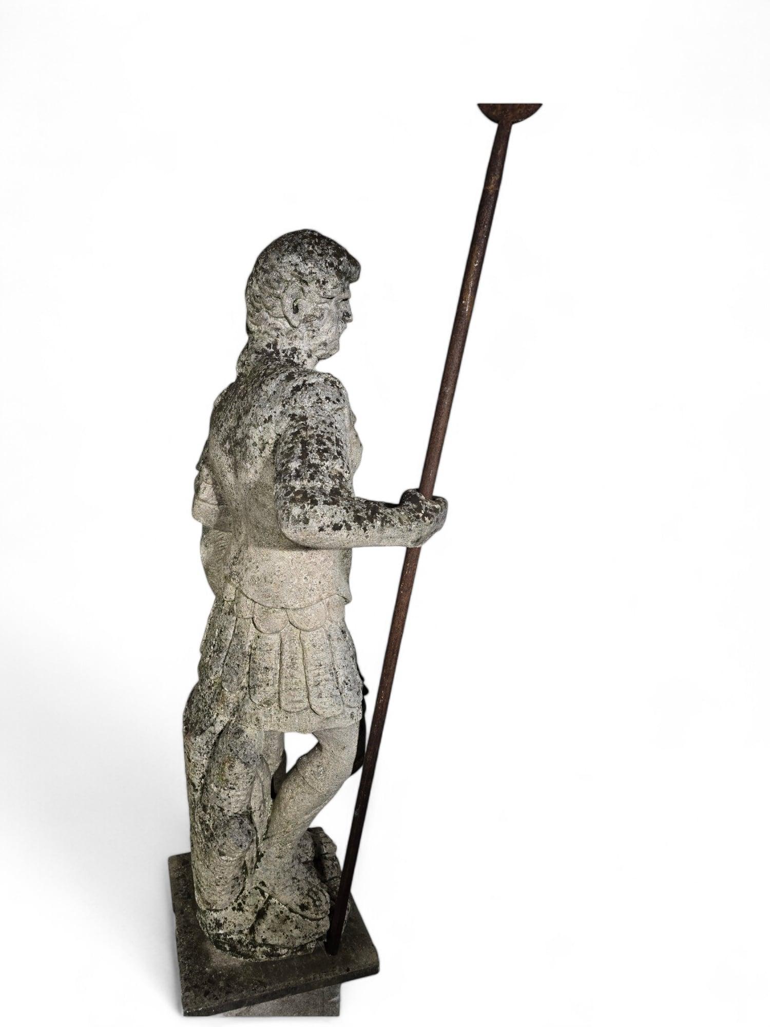 LARGE ITALIAN LIMESTONE STATUE - 19TH CENTURY, 185 cm For Sale 4