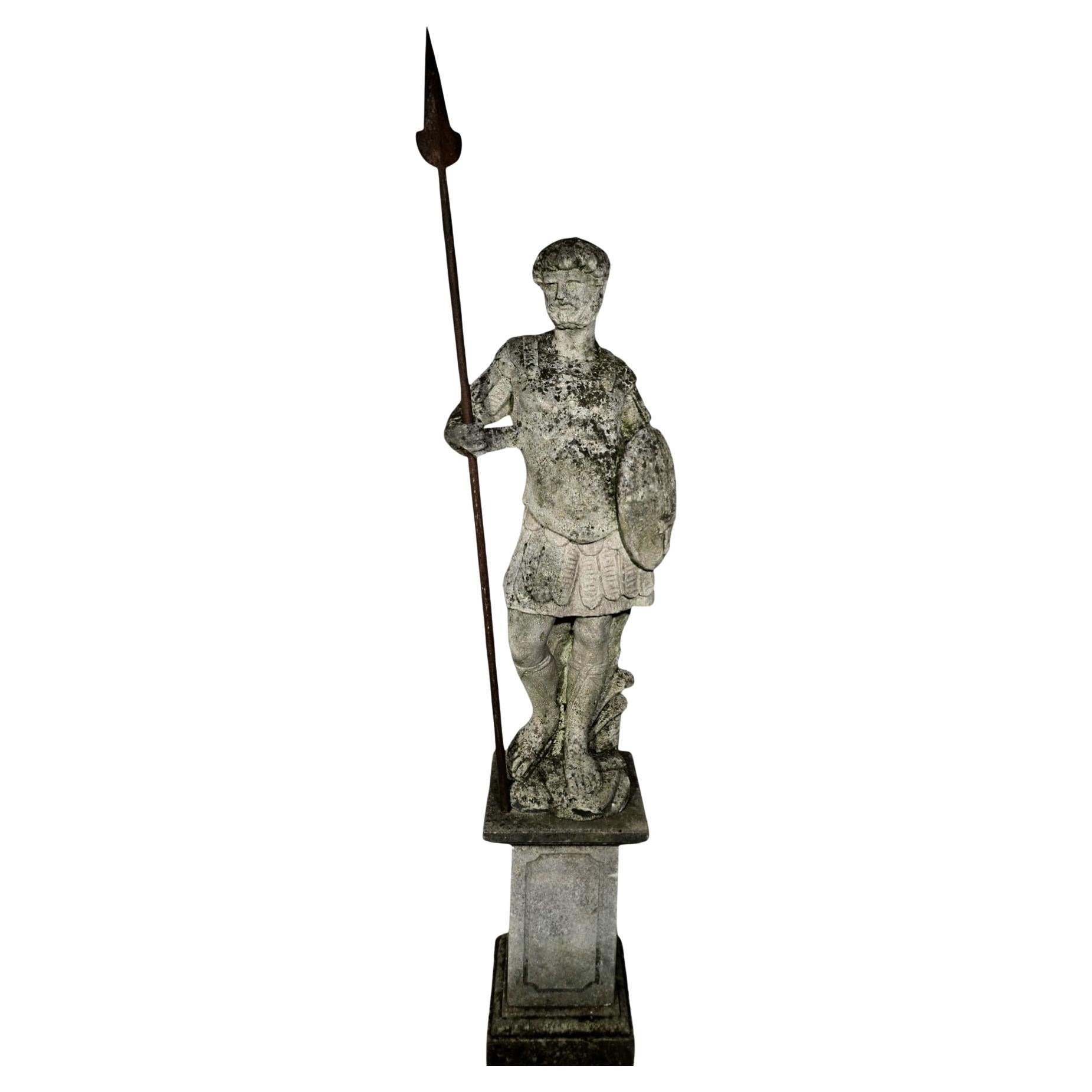 GRAN ESTATUA ITALIANA DE CALIZA - SIGLO XIX, 185 cm