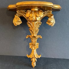 Large Italian Louis XVI Style Architectural Gilt Wall Shelf Bracket