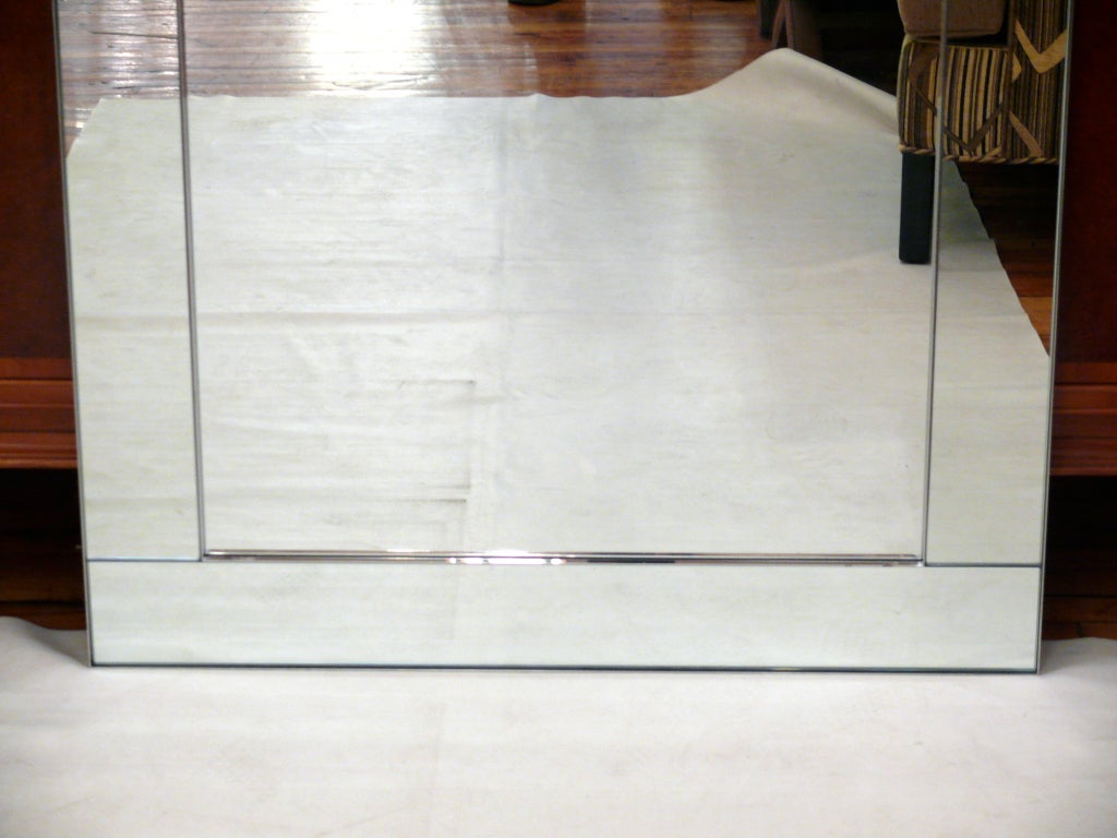 Mid-Century Modern Large Italian Made Mirror Framed Mirror