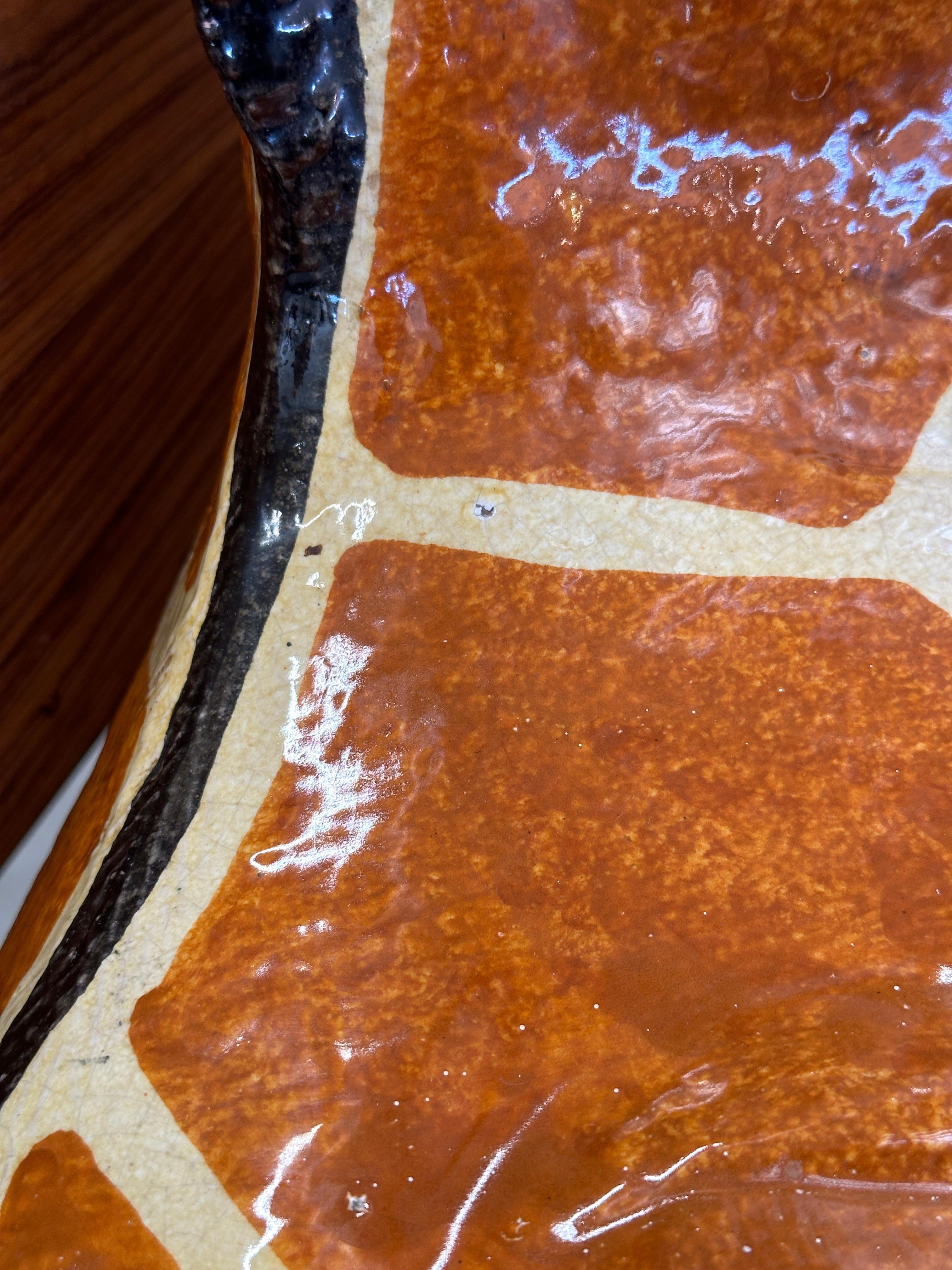 Gran jirafa italiana de mayólica esmaltada en terracota en venta 6