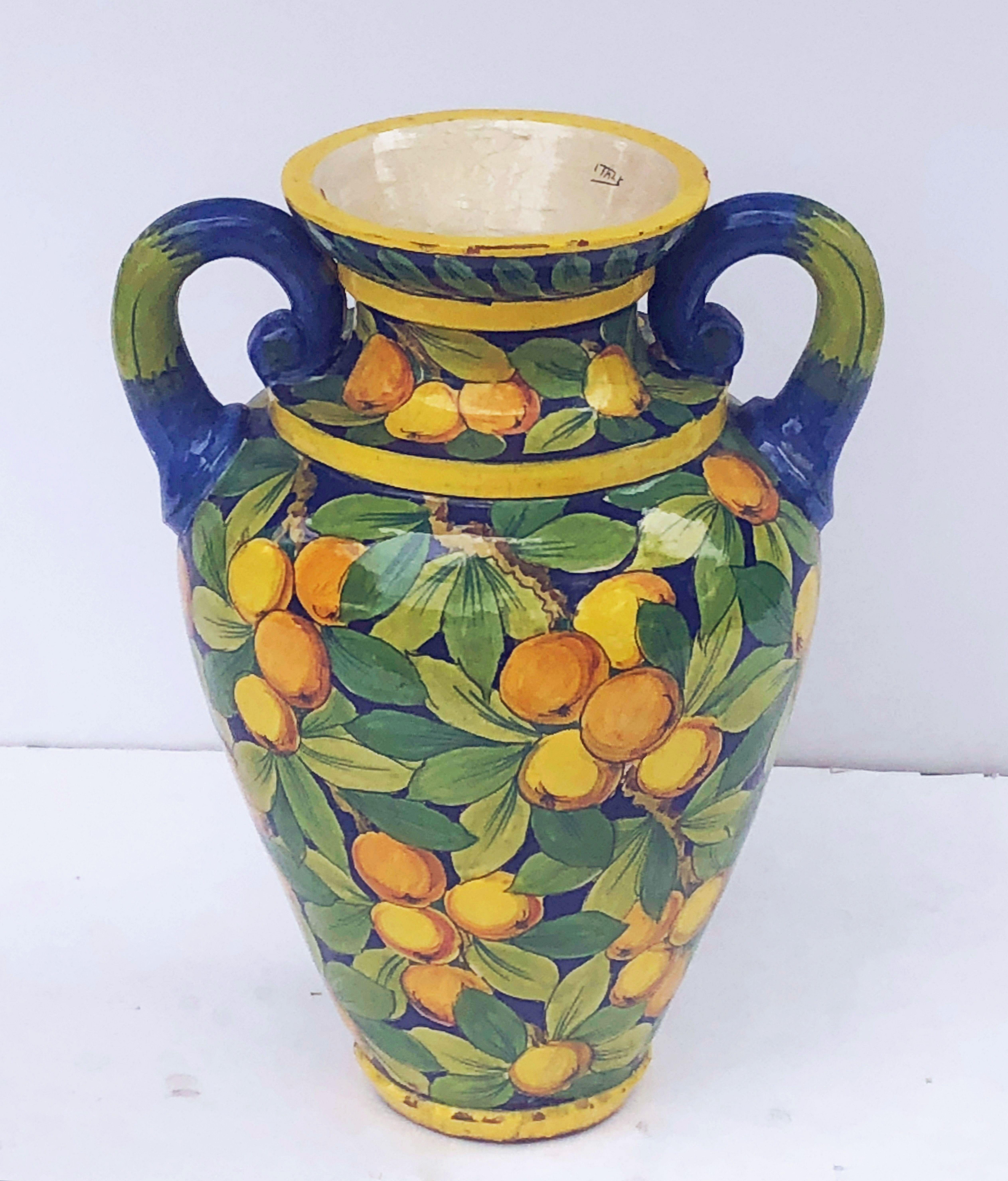 large majolica vase
