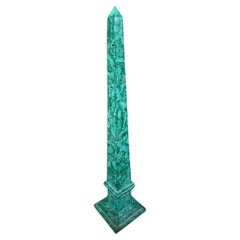 Grand obélisque italien en malachite, 1970