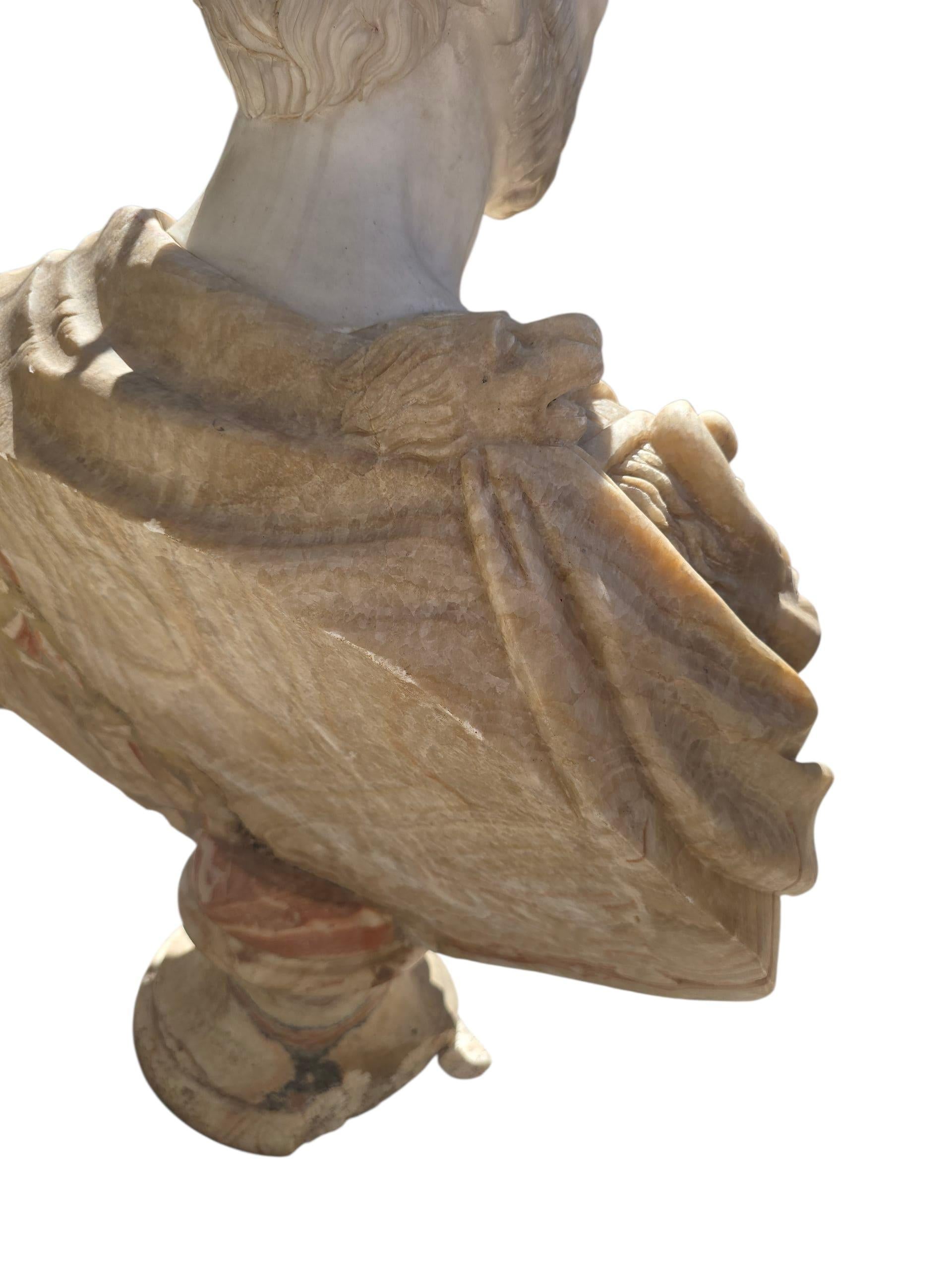 Large Italian Marble Bust of a Roman Emperor, 20th Century For Sale 6