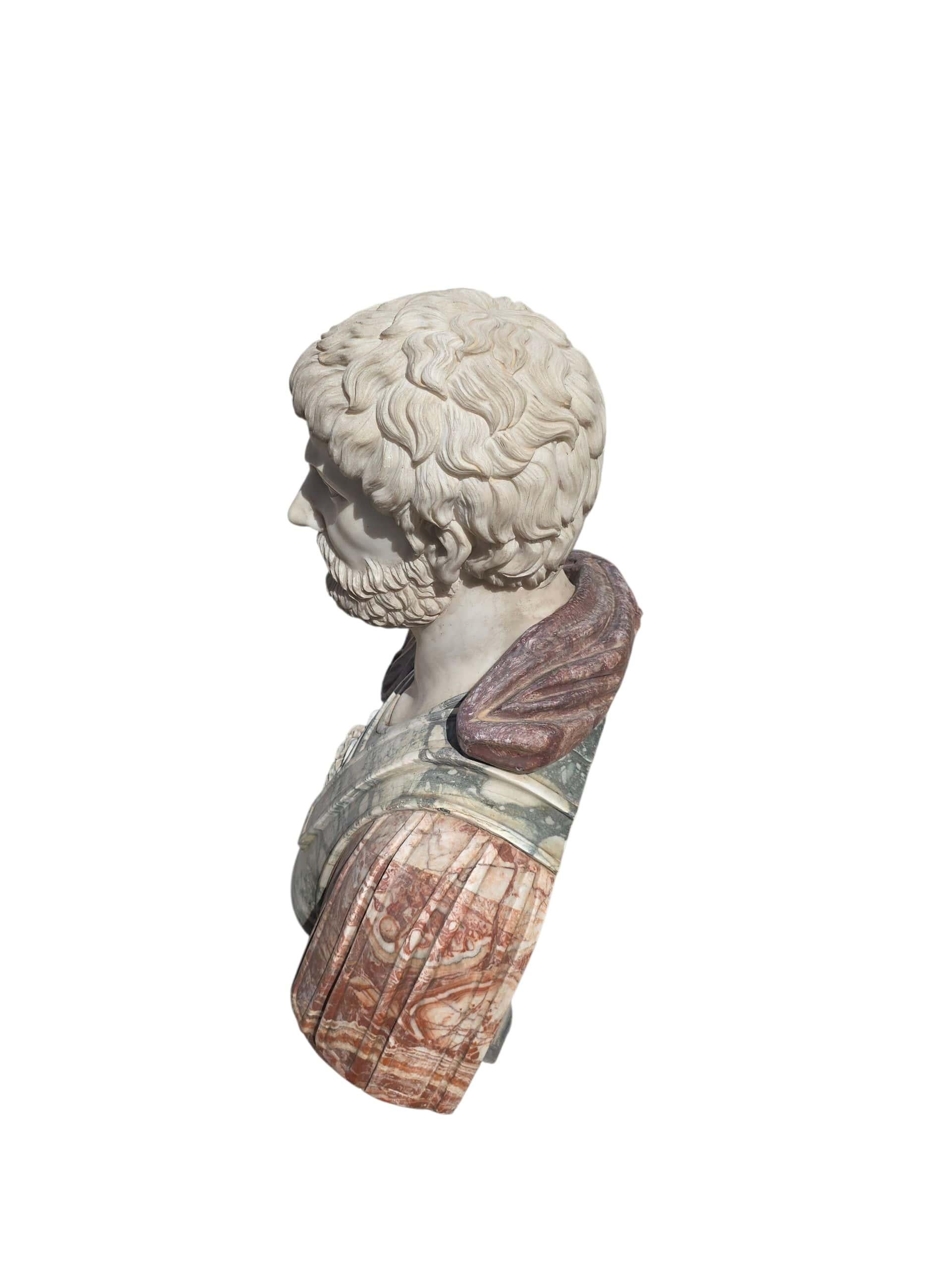 Large Italian Marble Bust of a Roman Emperor, 20th Century For Sale 3