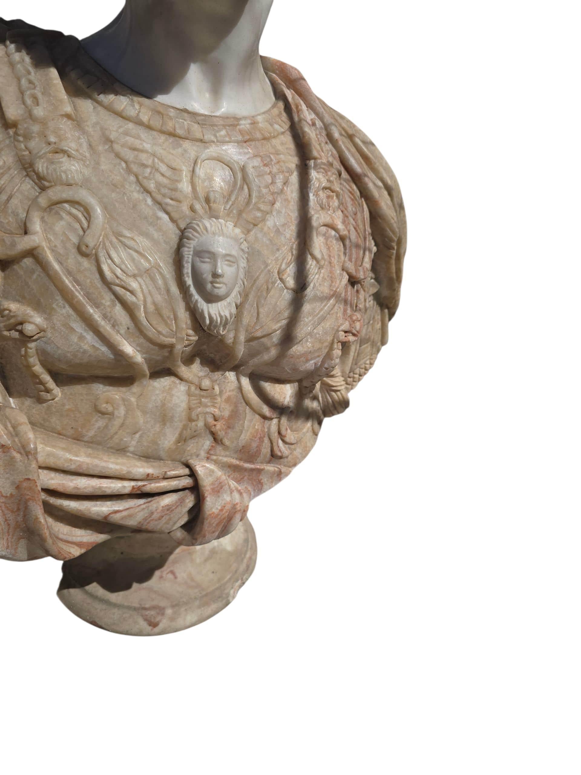 Large Italian Marble Bust of a Roman Emperor, 20th Century For Sale 3