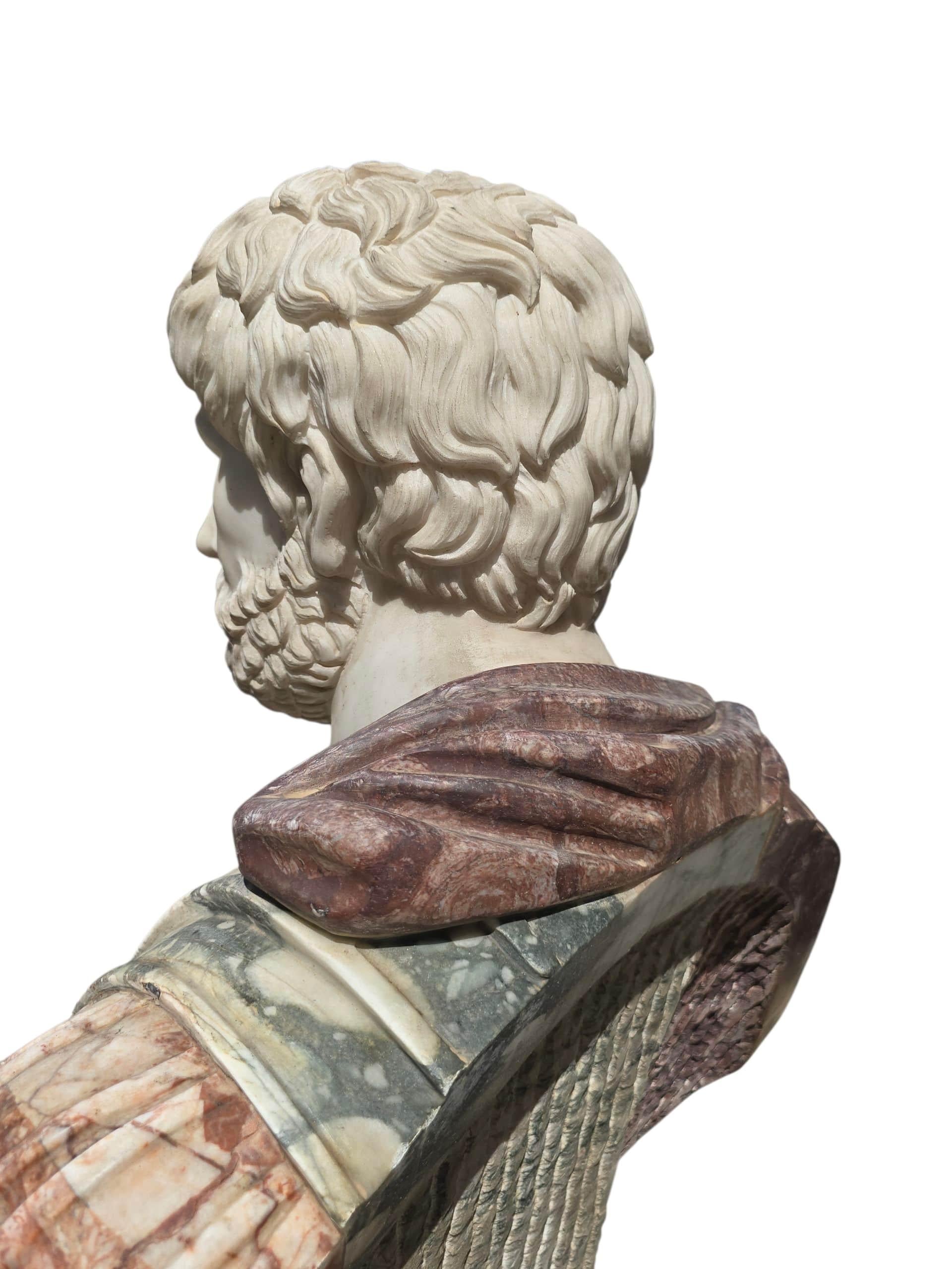 Large Italian Marble Bust of a Roman Emperor, 20th Century For Sale 4
