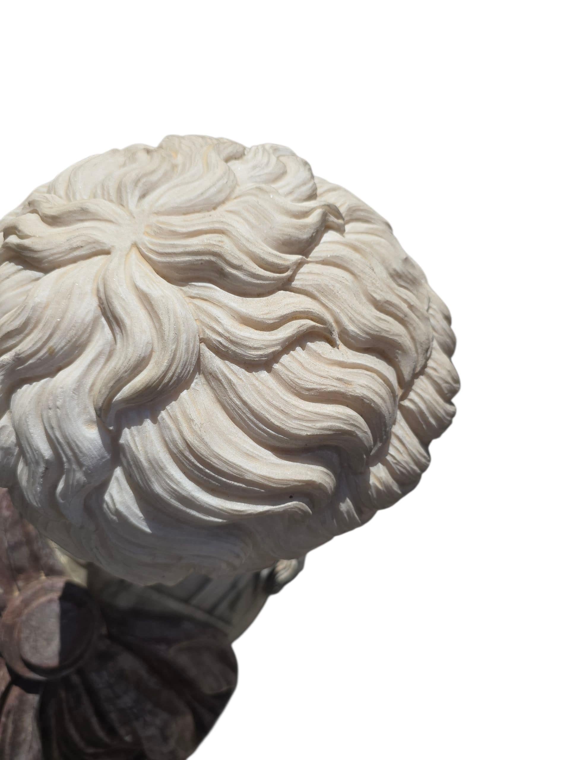 Large Italian Marble Bust of a Roman Emperor, 20th Century For Sale 5