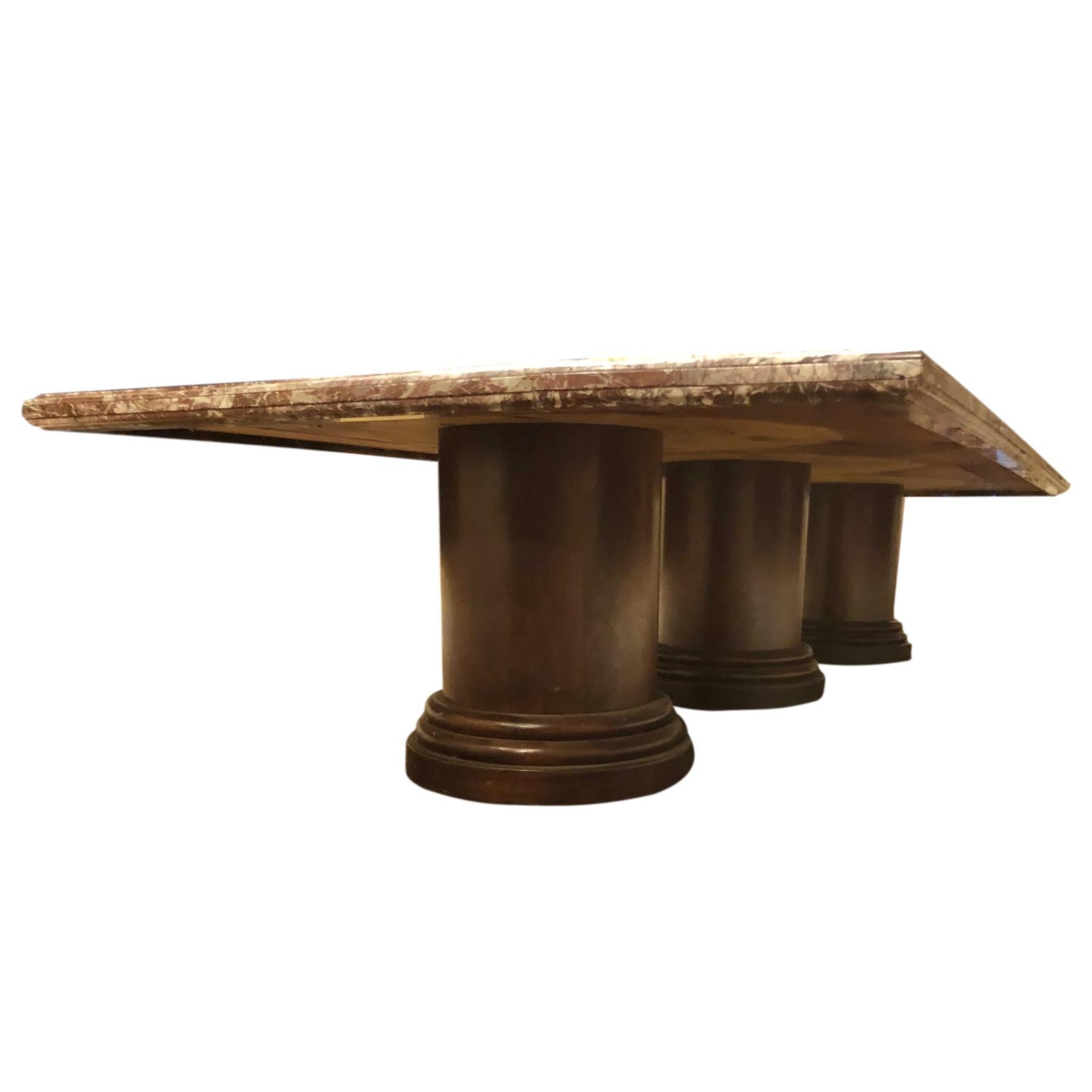 Late 20th Century Large Italian Marble Table For Sale