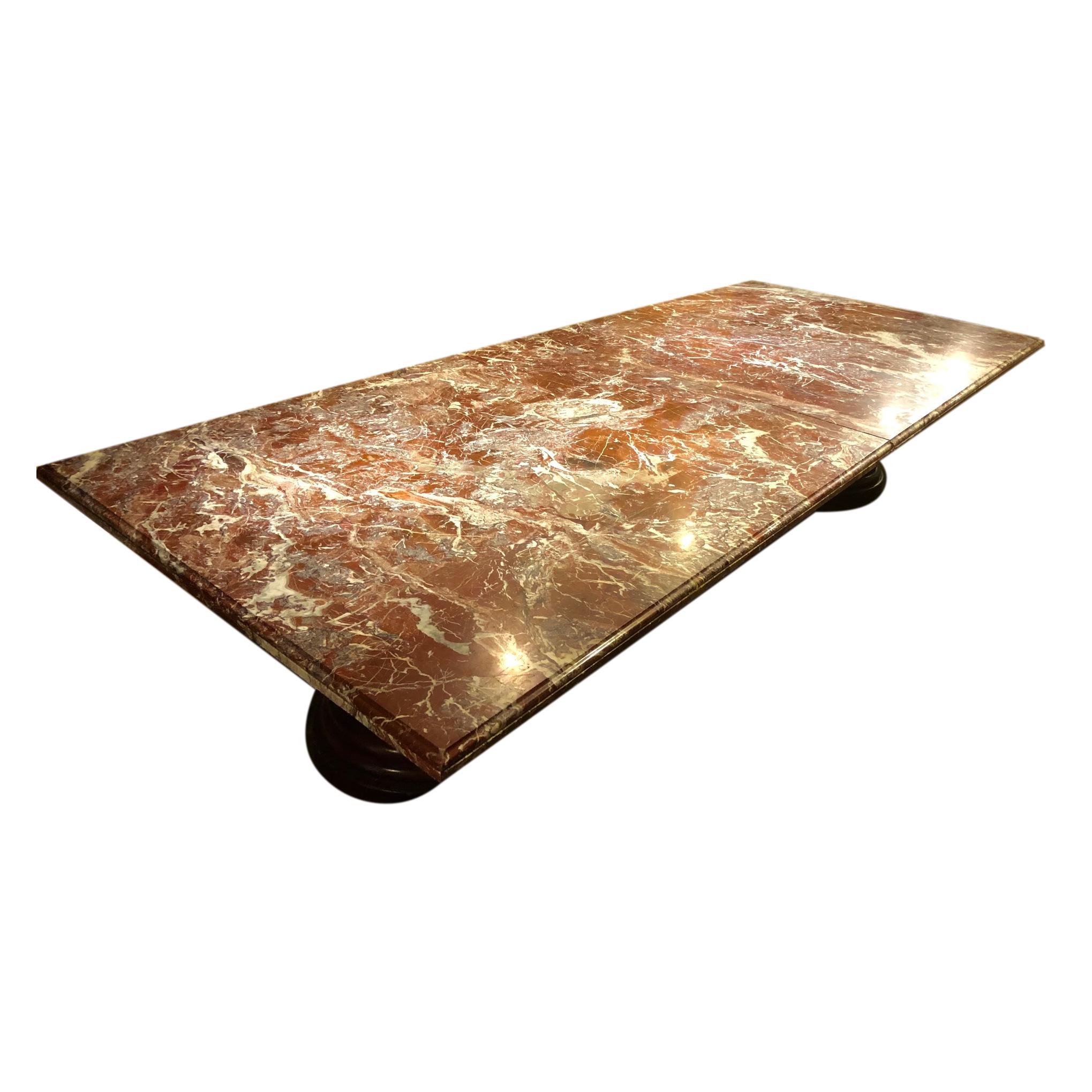 Wood Large Italian Marble Table For Sale