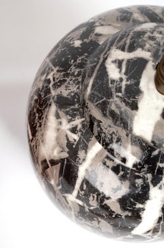 Large Italian Marble Effect Porcelain Ginger Jar Table Lamp, Italy, circa 1970