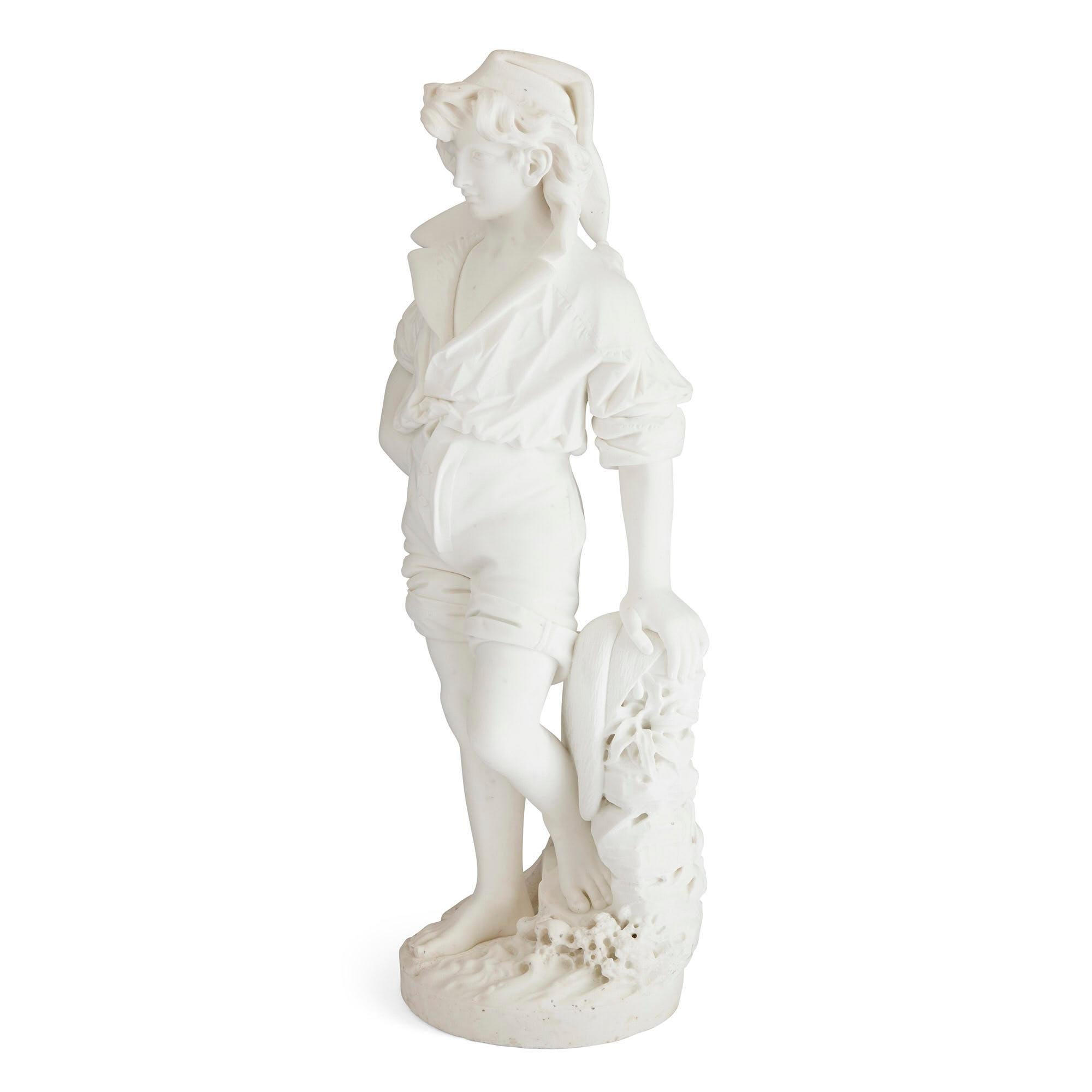 XIXe siècle Grande sculpture italienne en marbre de Pietro Bazzanti en vente