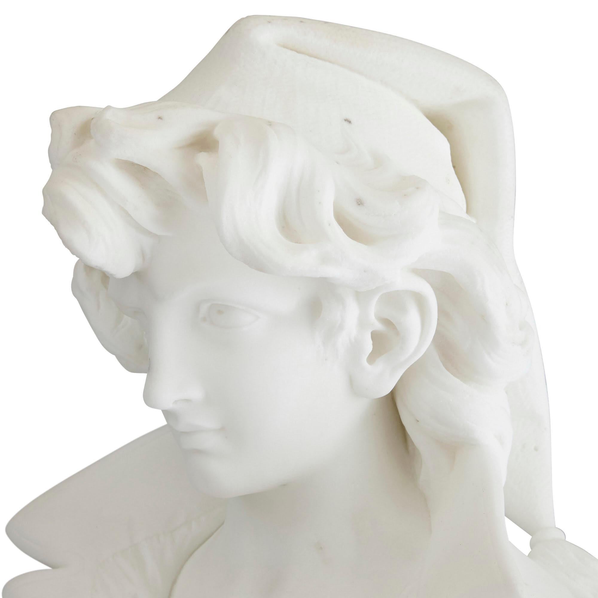 Marbre Grande sculpture italienne en marbre de Pietro Bazzanti en vente
