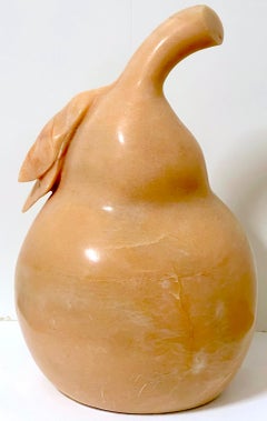 Large Italian Marble Sculpture of a Pear, Signed 'Omalee', Circa 1980s