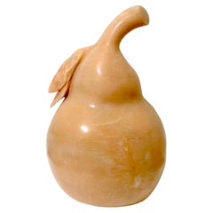 Large Italian Marble Sculpture of a Pear, Signed 'Omalee', Circa 1980s