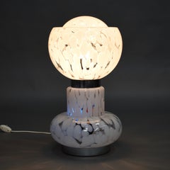 Grande lampada da tavolo italiana Mazzega Murano in vetro e cromo, circa 1970