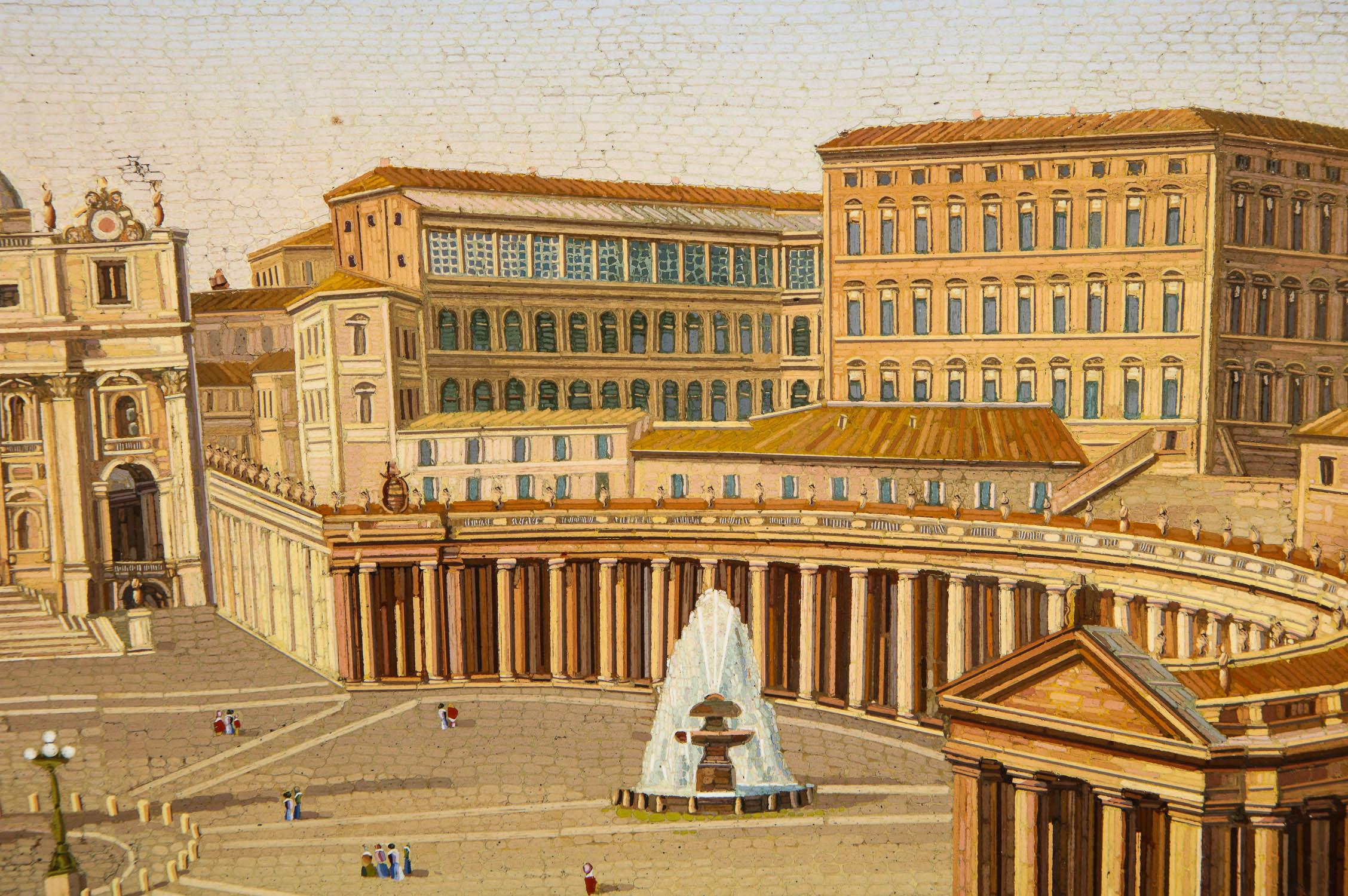 Large Italian Micromosaic Plaque of St. Peter’s Basilica, Venice, circa 1860 9