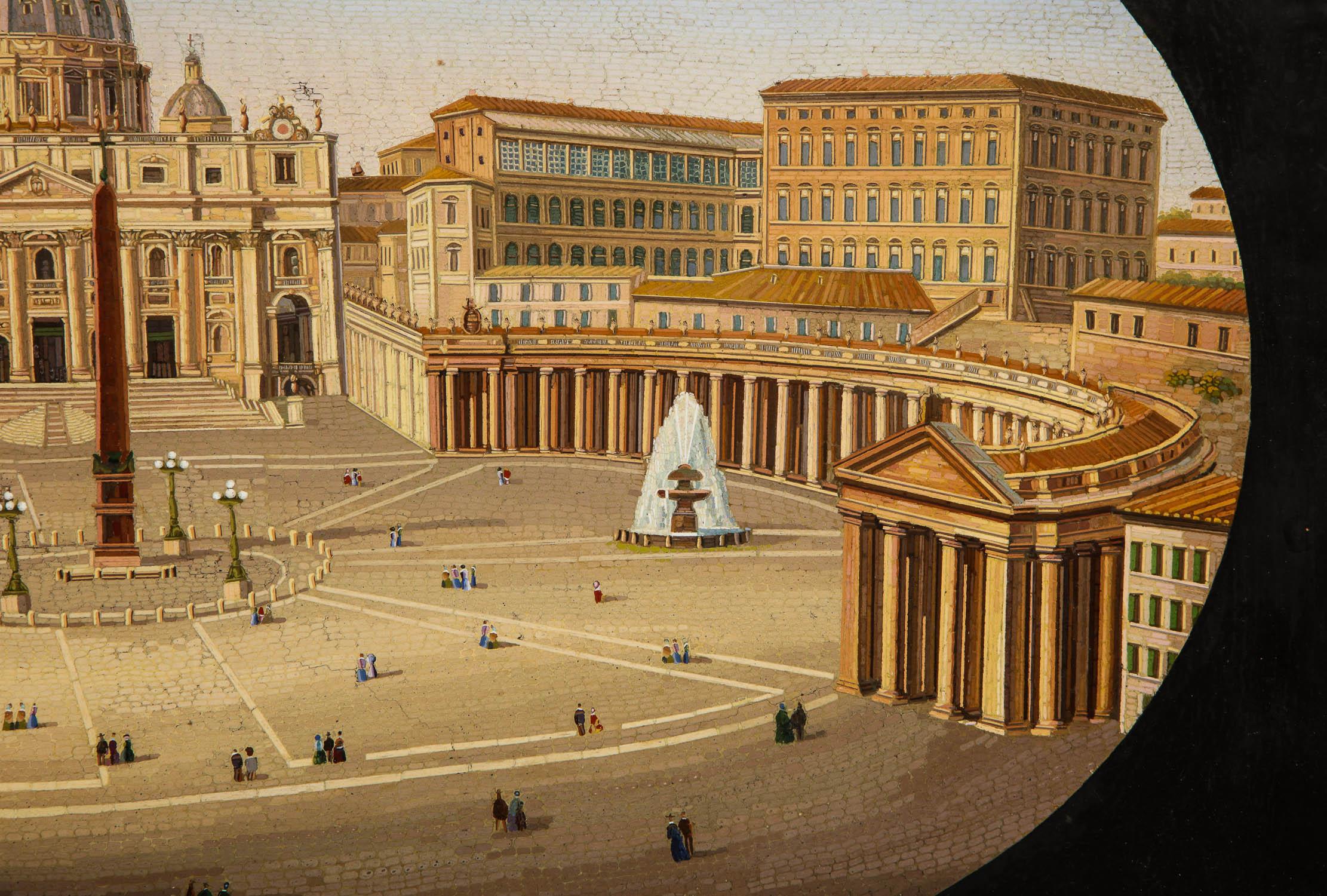 Large Italian Micromosaic Plaque of St. Peter’s Basilica, Venice, circa 1860 2