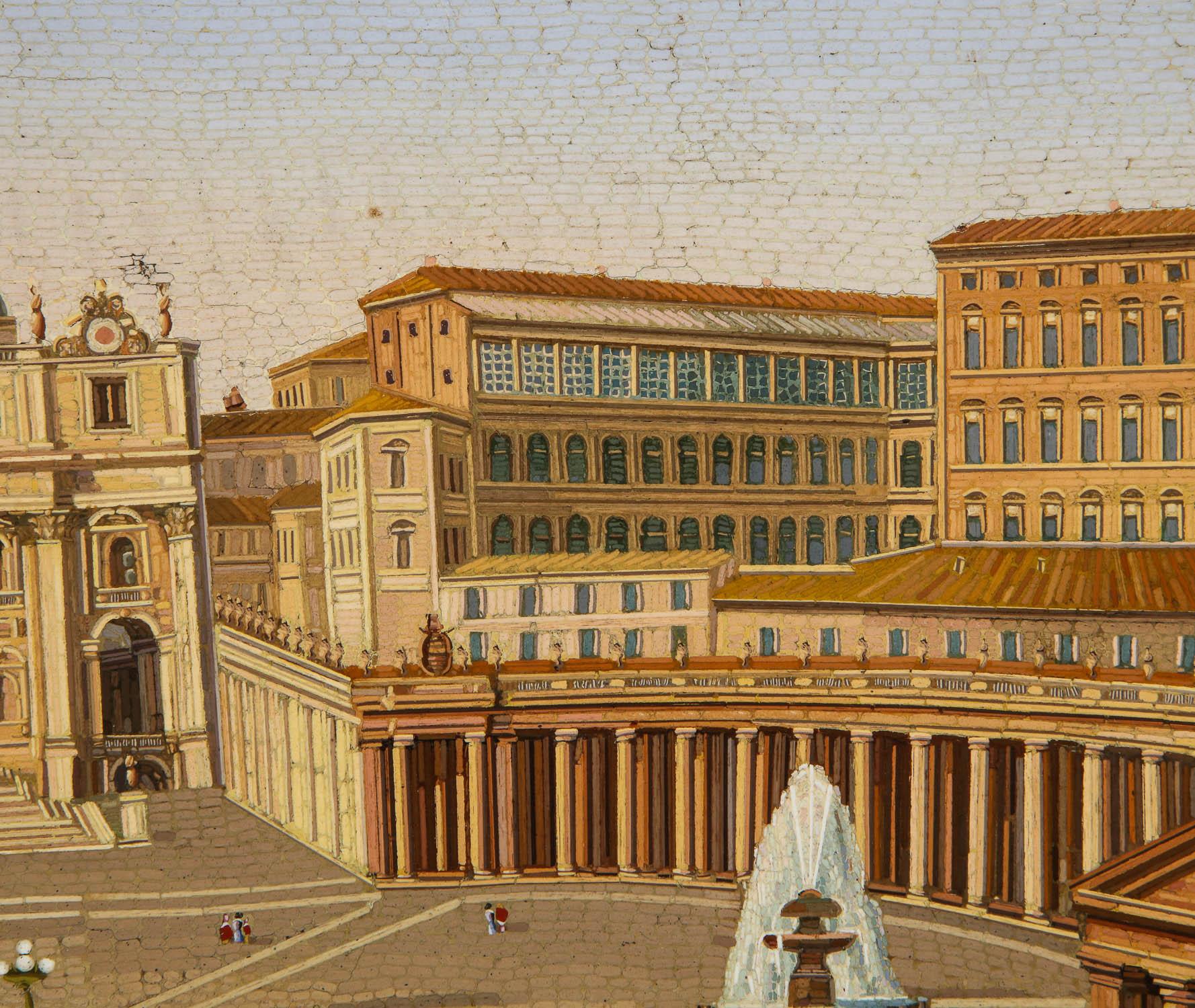 Large Italian Micromosaic Plaque of St. Peter’s Basilica, Venice, circa 1860 3