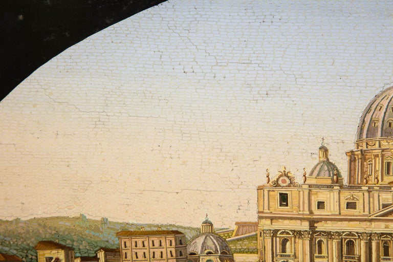 Large Italian Micromosaic Plaque of St. Peter’s Basilica, Rome, circa 1860 11