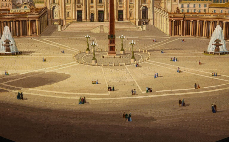 Stone Large Italian Micromosaic Plaque of St. Peter’s Basilica, Rome, circa 1860
