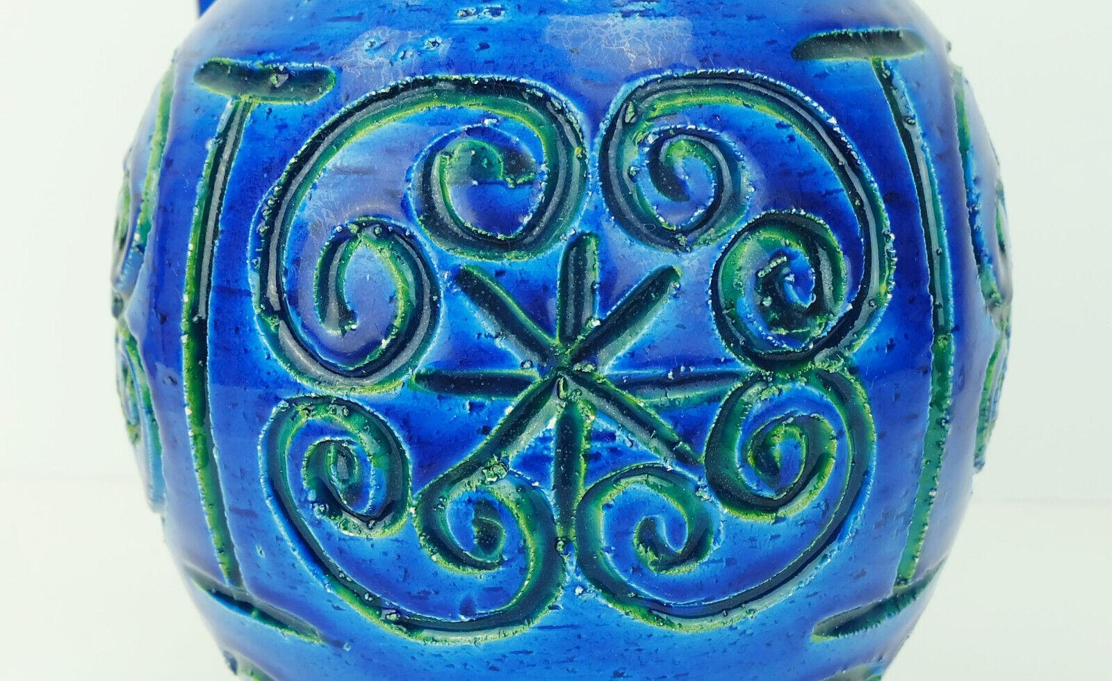 große italienische Mitte des Jahrhunderts Italica Ars Krug VASE Krug rimini blaue Glasur (Moderne der Mitte des Jahrhunderts) im Angebot