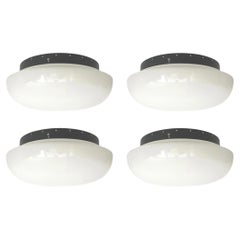 Large Italian Mid-Century Large Set of Four Flush Mounts by VeArt, 1970s