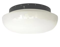 Large Italian Mid-Century Large White glass Flush Mount by VeArt, 1970s