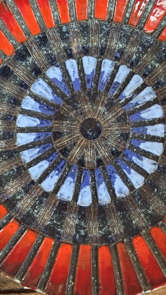 Grande piatto in maiolica italiano della metà del secolo scorso