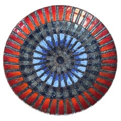 Grande piatto in maiolica italiano della metà del secolo scorso