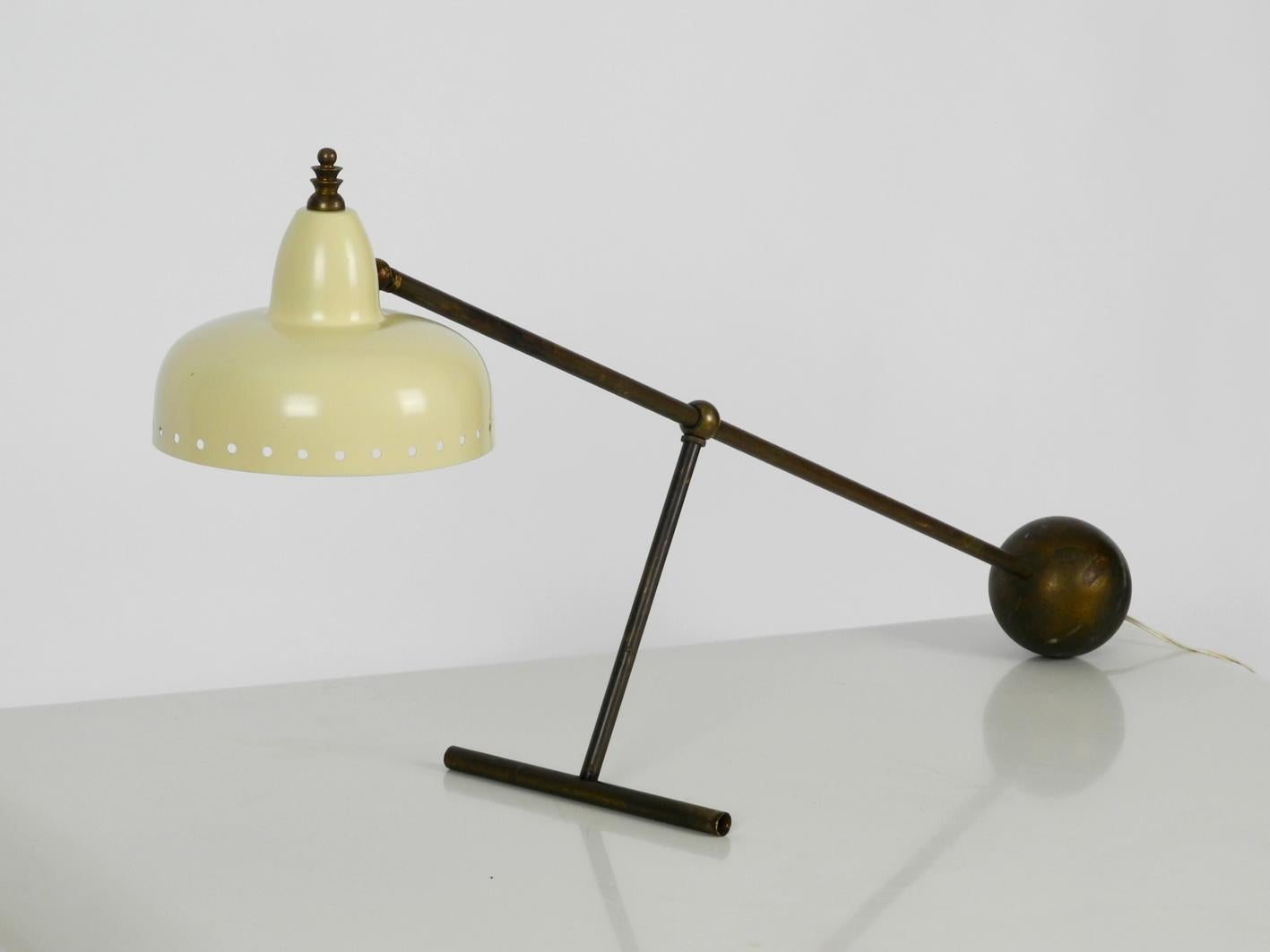 Mid-20th Century Large Italian Mid-Century Modern Industrial Height Adjustable Table Lamp