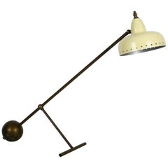 Large Italian Mid-Century Modern Industrial Height Adjustable Table Lamp