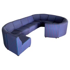 Large Italian Mid-Century-Modern Serpentine Modular Sofa, 13 Pieces, 1970s