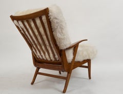 Gran tumbona reclinable italiana de mediados de siglo